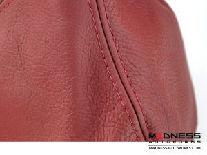 FIAT 500 Gear Shift Boot - Black Italy - Maroon Leather